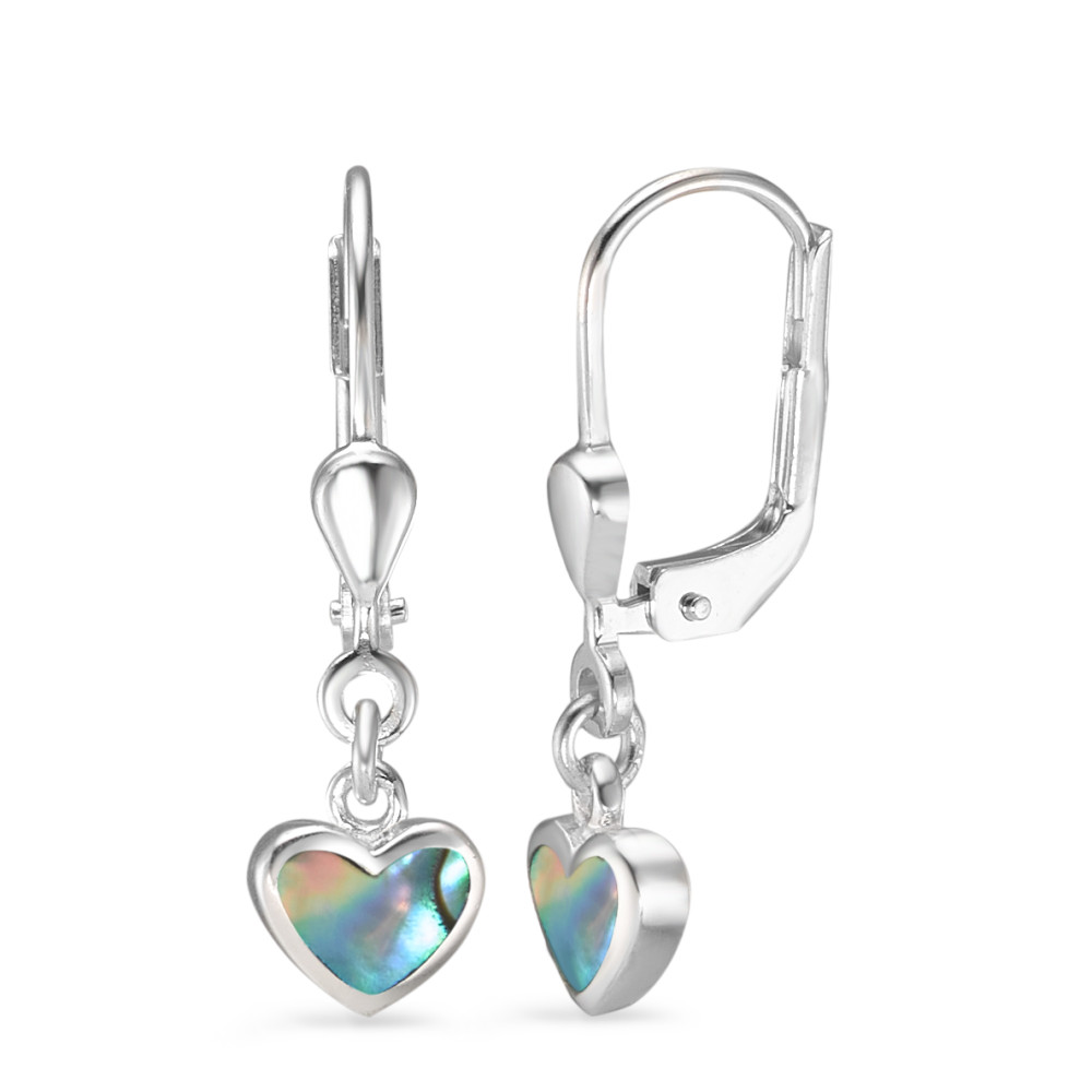 Pendant d'oreilles Argent Abalone Coeur