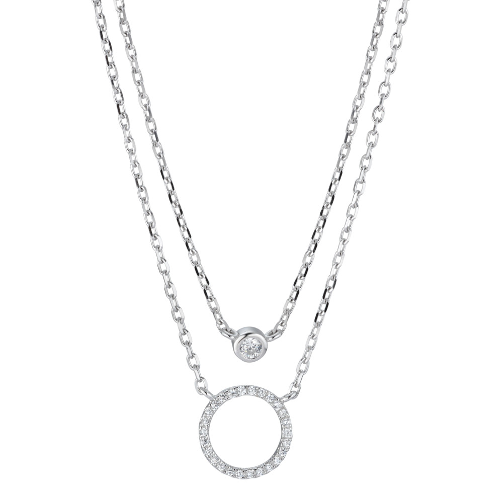 Collier Argent Zircone Rhodié 40-45 cm